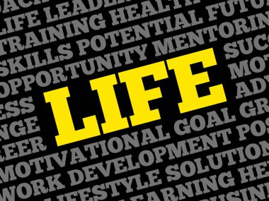 Hayat kelime bulutu kolaj