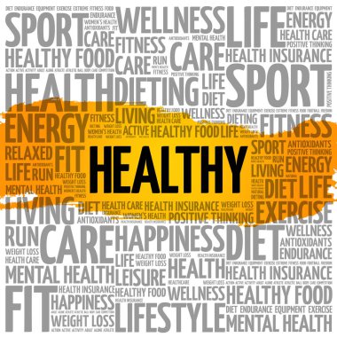 Sağlıklı kelime bulutu