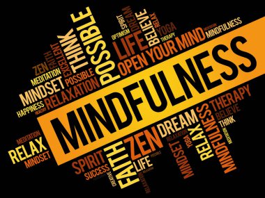 Mindfulness kelime bulutu kolaj