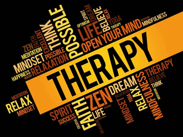 Therapy word cloud collage — Stock Vector