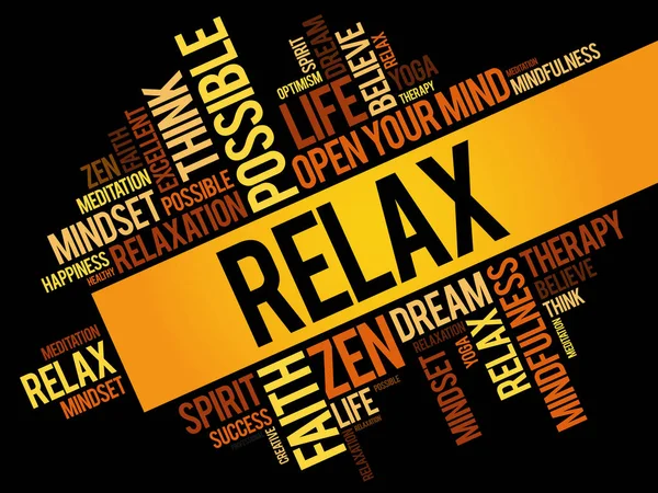 Relax word cloud collage — Stock Vector