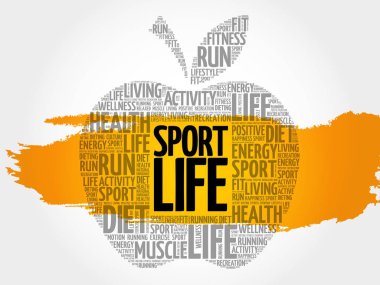 Spor yaşam apple kelime bulutu