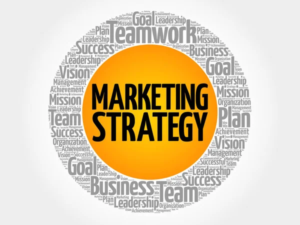 Estratégia de marketing nuvem de palavras —  Vetores de Stock