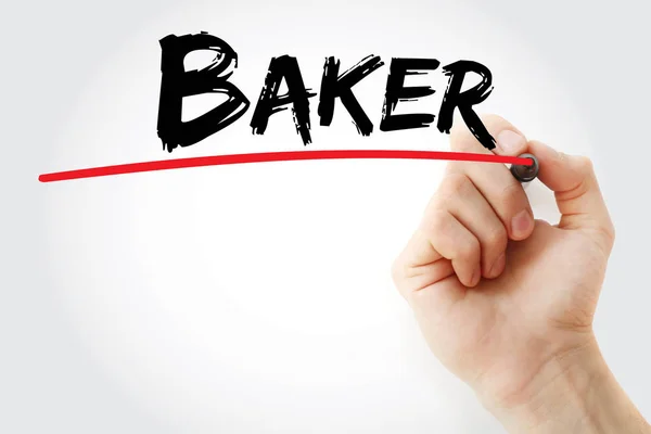Scrittura a mano Baker con pennarello — Foto Stock