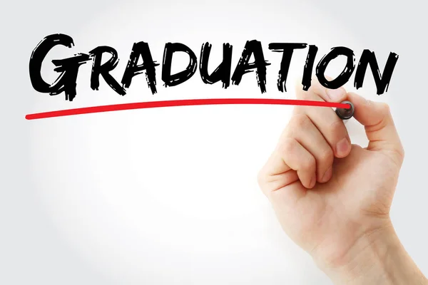 Hand writing Graduation — Stock Photo, Image