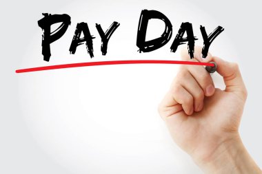 Hand writing Pay Day with marker clipart