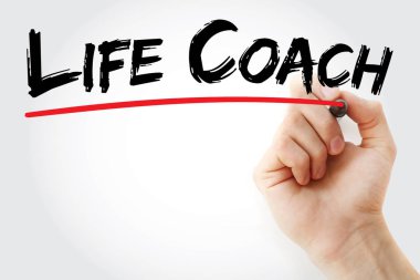 Yaşam koçu marker ile yazma el