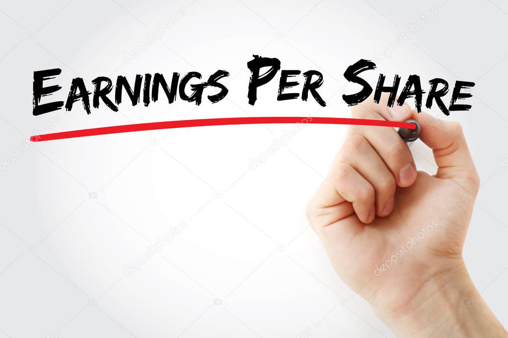 Hand writing Earnings Per Share 
