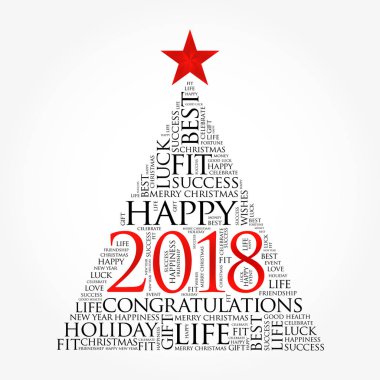 2018 yıl kelime bulutu kolaj tebrik