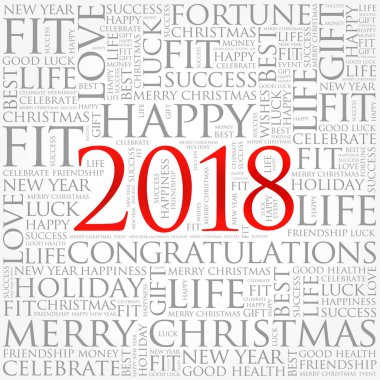 2018 yıl tebrik kelime bulutu