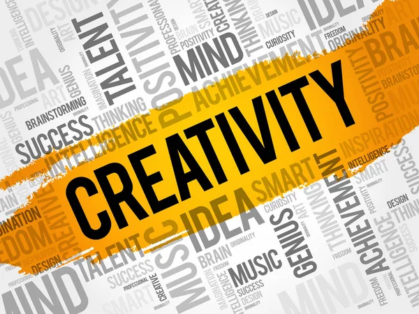 Kreativitás szó felhő kollázs — Stock Vector
