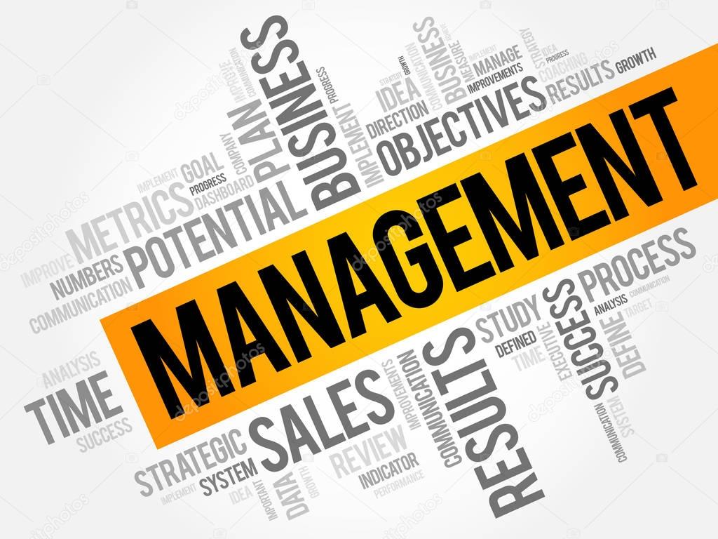 Management word cloud collage