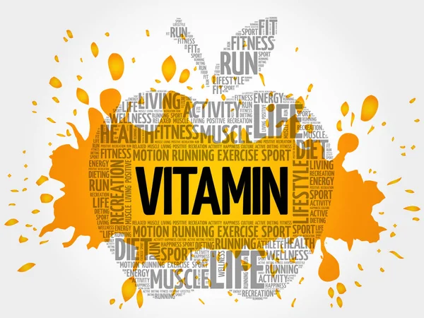 Awan kata apel VITAMIN - Stok Vektor