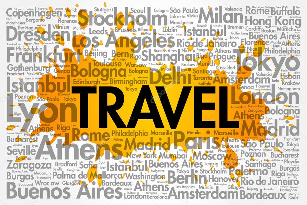 TRAVEL word cloud concept