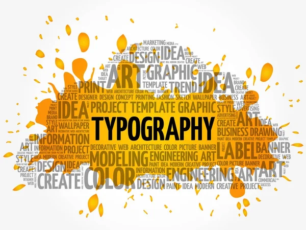 Typografie-Wortwolke — Stockvektor