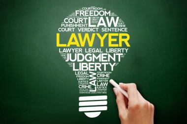 Avukat ampul kelime bulutu kolaj