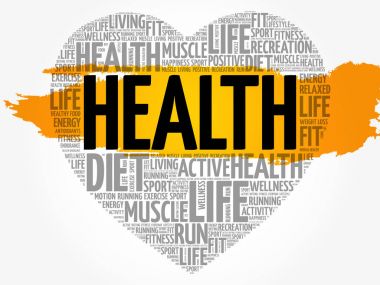 Sağlık kalp kelime bulutu