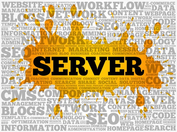 Colagem de nuvem de palavra de servidor — Vetor de Stock