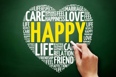 Mutlu kelime bulutu kolaj