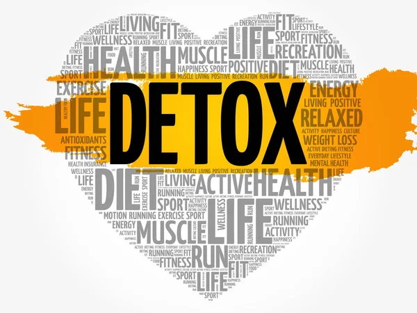 DETOX heart word cloud — Stock Vector