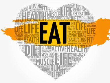 Kalp kelime bulutu yemek