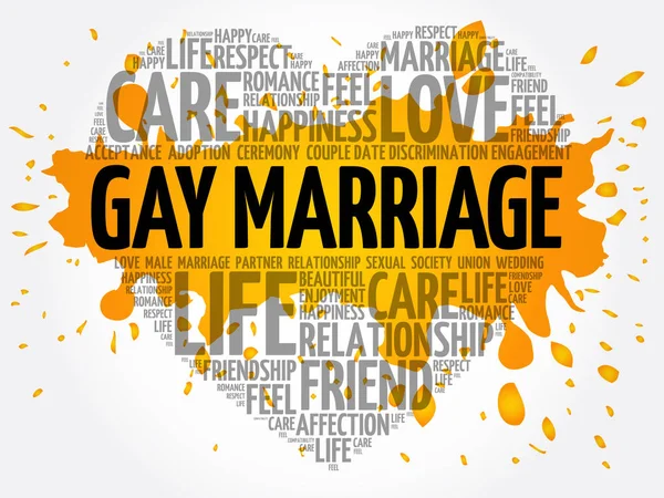 Gay γάμος λέξη σύννεφο κολάζ — Διανυσματικό Αρχείο