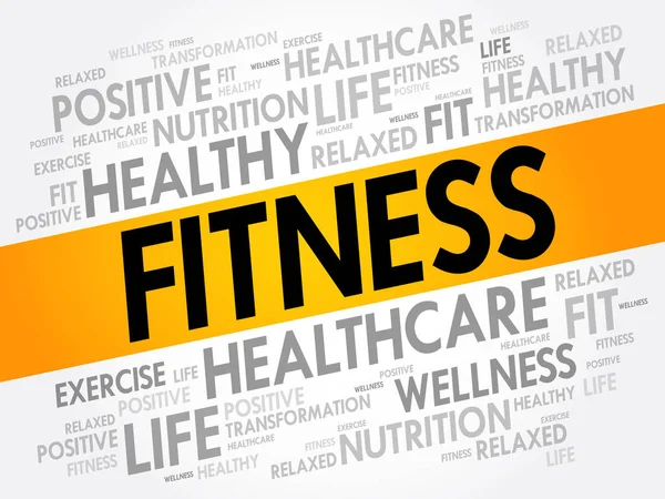 Fitness word cloud collage — Stockvector