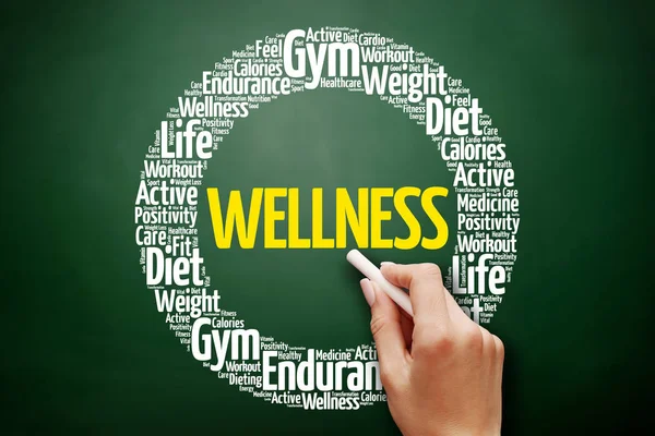 WELLNESS word cloud collage — Stock Photo, Image