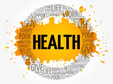 Sağlık kelime bulutu kolaj