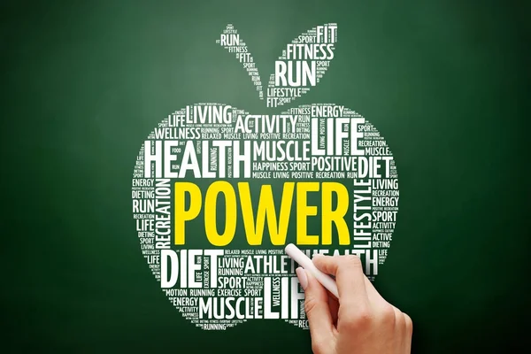POWER apple word cloud collage — Stock Photo, Image