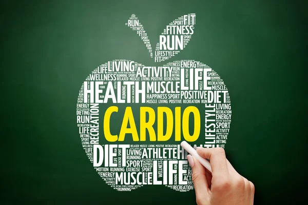 Cardio mela parola nuvola collage — Foto Stock