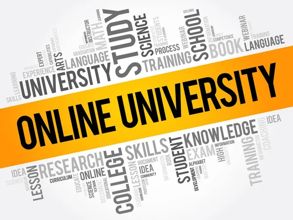 Online Universiteit word cloud collage — Stockvector