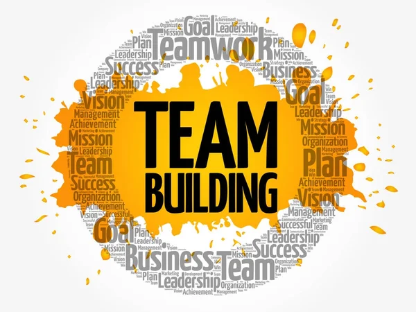 Team Building słowo cloud kolaż — Wektor stockowy