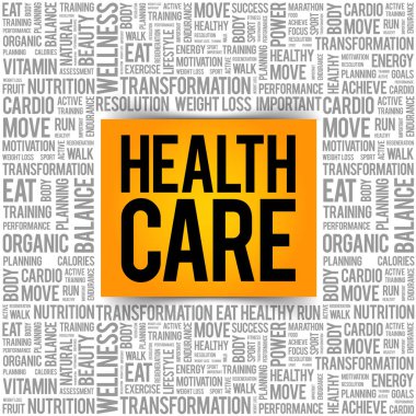 Sağlık kelime bulutu arka plan