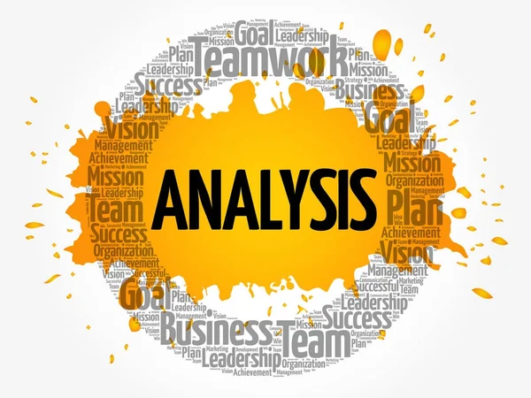 Analyse Kreis Wort Wolke — Stockvektor