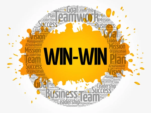 Win-win - solution gagnante nuage de mots — Image vectorielle