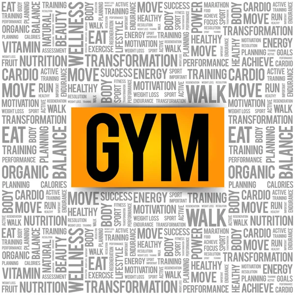 GYM word cloud collage — Stock Vector