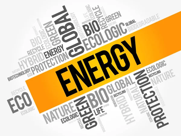 Energie word cloud — Stockvector