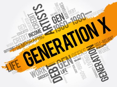 Generation X Word Cloud clipart