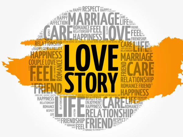 Love Story círculo nuvem de palavras —  Vetores de Stock