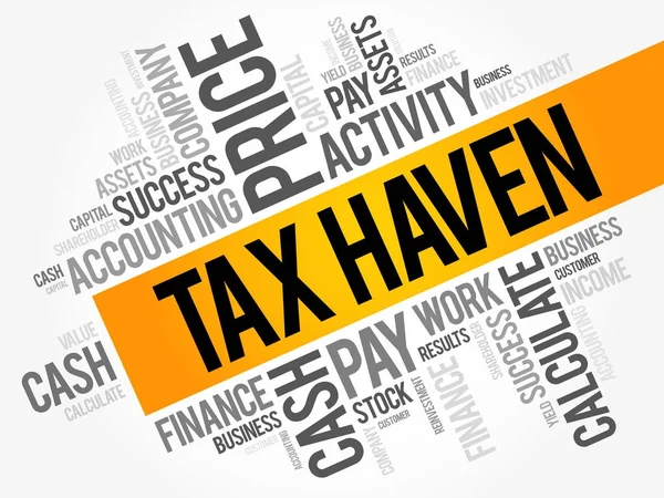 Tax Haven colagem palavra nuvem — Vetor de Stock