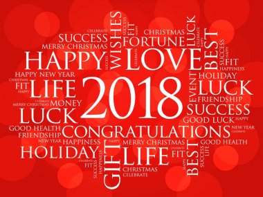 2018 yıl kelime bulutu kolaj tebrik