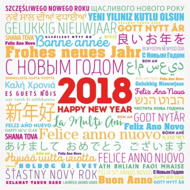 Farklı dillerde 2018 mutlu yeni yıl