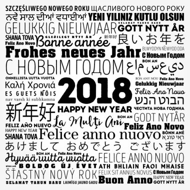 Farklı dillerde 2018 mutlu yeni yıl
