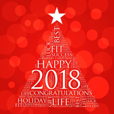 2018 yıl kelime bulutu kolaj tebrik