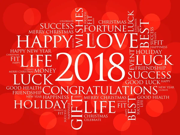 2018 year greeting word cloud collage — Stock Vector