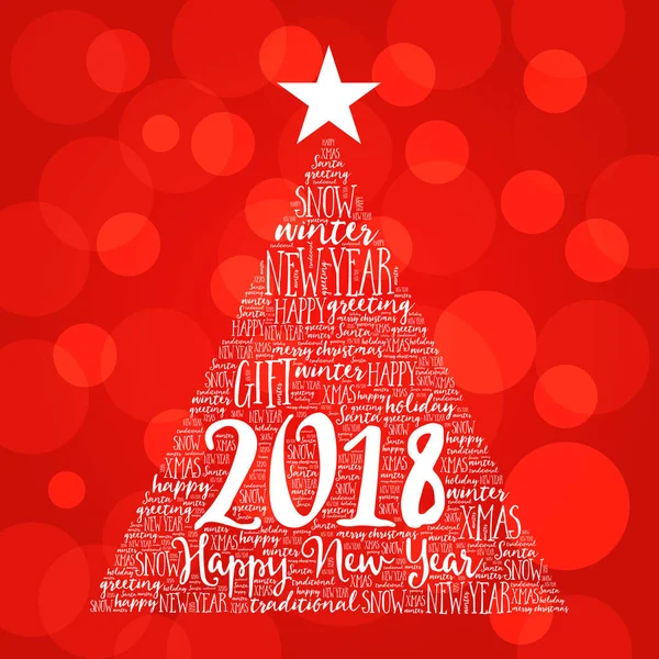 Happy New Year 2018, Christmas word cloud — Stock Vector