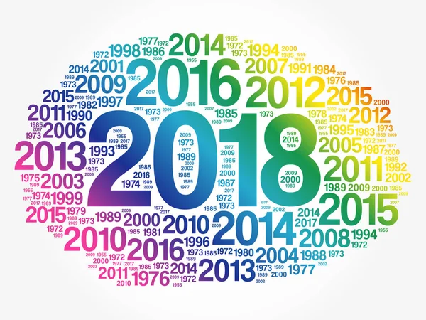 2018 Feliz Año Nuevo y años anteriores — Vector de stock