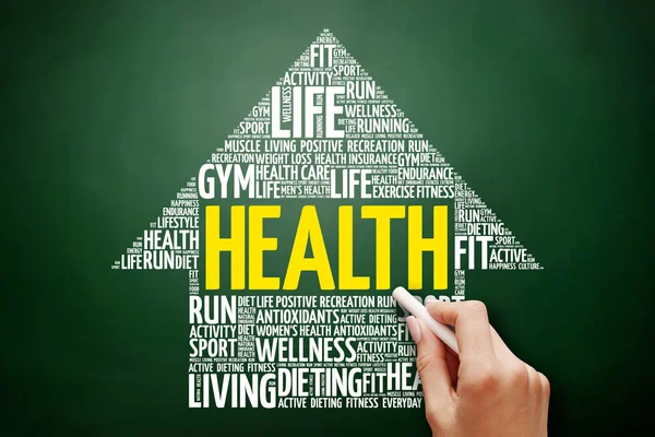 Health arrow word cloud collage — Stock Photo, Image