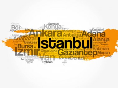 Türkiye'nin kelime bulut harita şehirler listesi